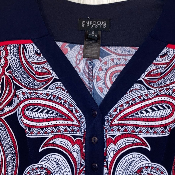 Enfocus Studio Red, Navy, and White Dress - like new condition - Picture 2 of 3